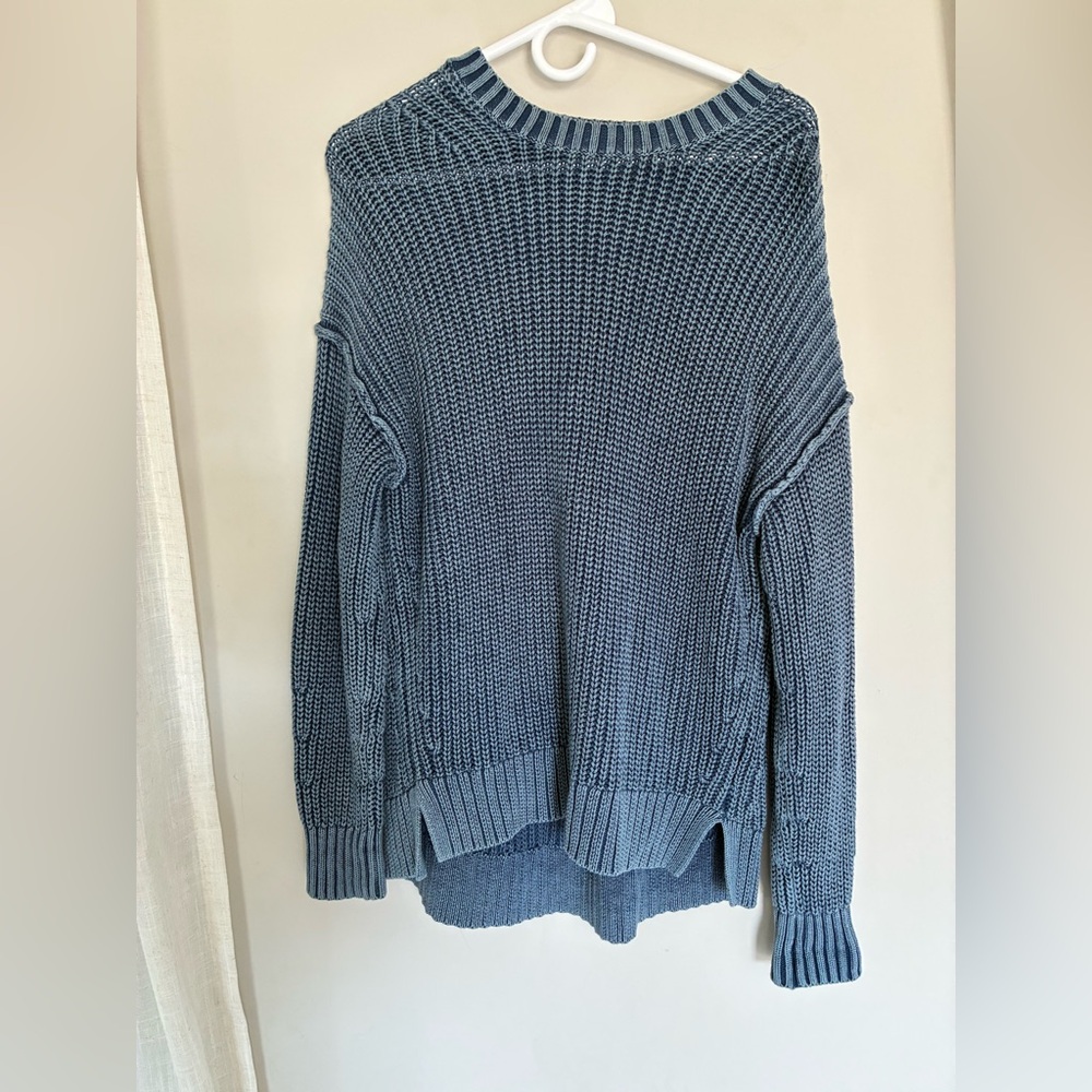 American Eagle Outfitters Blue Cowl Neck Sweater 100% cotton